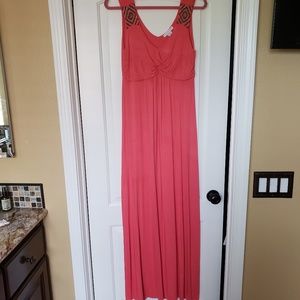 Full-length Coral Maxidress Size Medium